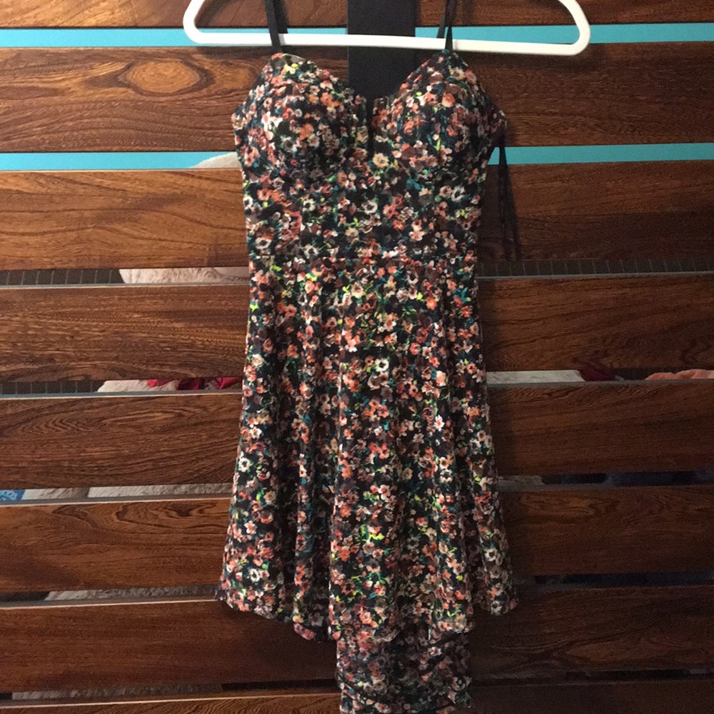 Lace flower print dress